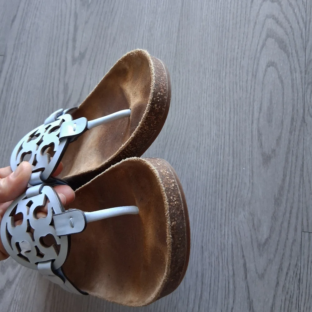 Tory Burch Miller Cloud Sandal In Crisp Blue/Natural 9US